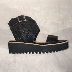 All Black Perf Wrap Sandals